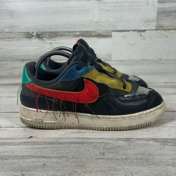 Nike Unisex Air Force‎ 1 Low BHM 2020 Sneakers Grey Track Red CT5534 001 - Picture 1 of 8